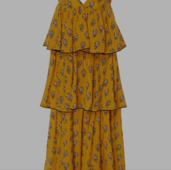 RHODE Resort maxi dress in printed cotton with a tiered silhouette. Head turner! - Picture 4 of 7